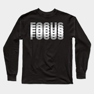 Reflective Focus Mindfulness Monochrome Typography Long Sleeve T-Shirt